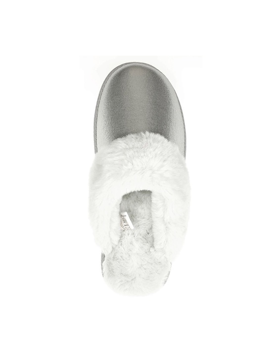 Mommy & Me Silver Faux Fur Slip-On Slippers for Kids - Picture 4 of 6